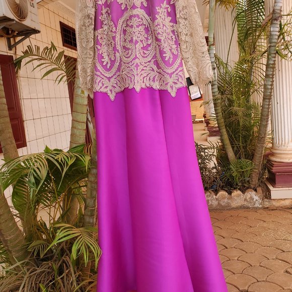 Ana Torres Fuchsia Column Mother of the Bride Taffeta Formal Gown - Picture 8 of 14